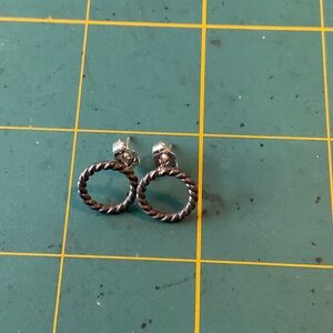 Sterling Silver Twisted Hoop Earrings